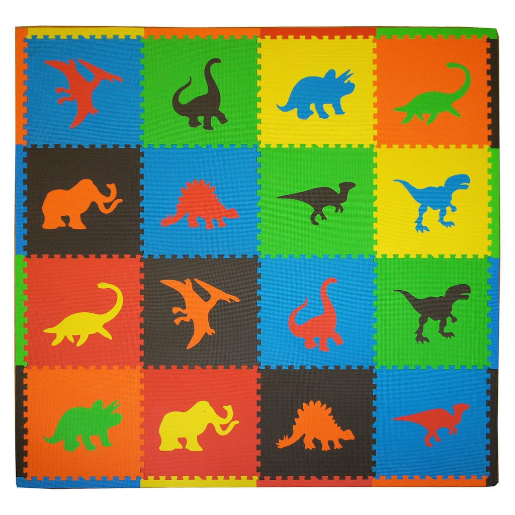16 Piece Foam Playmat Set, Dinosaur Playmats Tadpoles Bedding 
